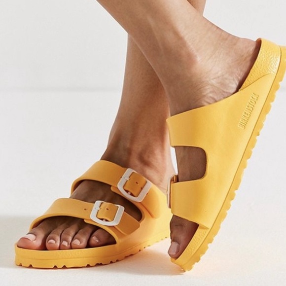 yellow birkenstock arizona eva